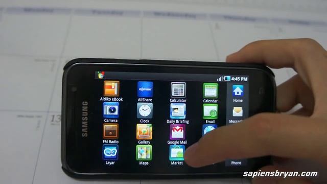 Samsung Galaxy S : Homescreen & Applications Page In Landscape Mode смотреть онлайн