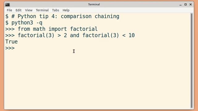 Python tip 4: comparison chaining смотреть онлайн