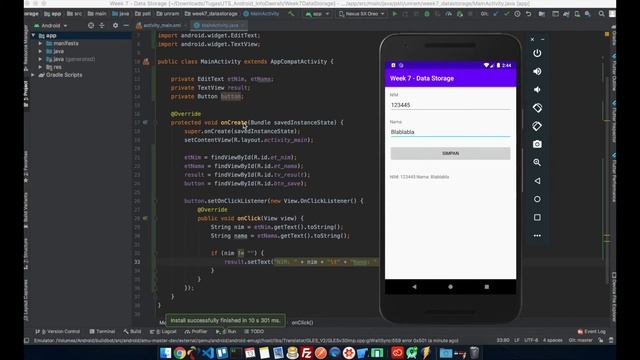 7.1. Local Storage Data Android - onSaveInstanceState смотреть онлайн