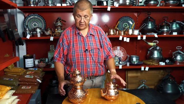 Турецкие медные чайнички для заварки. смотреть онлайн