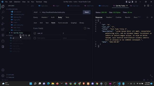 Full Stack TODO app with Flutter, GetX, PHP and XAMPP (To Do Crude - Backend) Part -2 смотреть онлайн