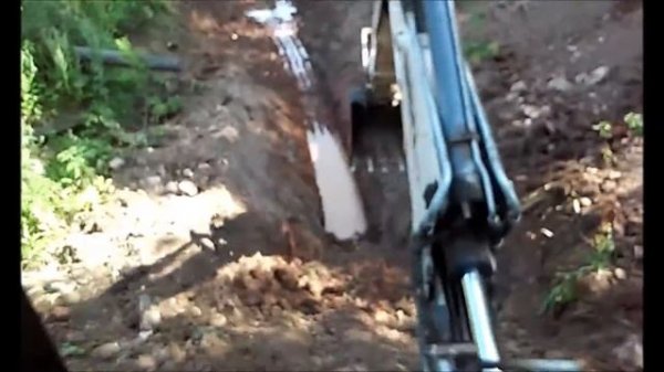 Терекс 860 Копка траншеи с откосами Terex 860 Digging trenches with slopes