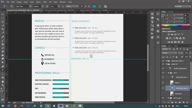 Cv Template Design with Photoshop Part3 + Psd file смотреть онлайн