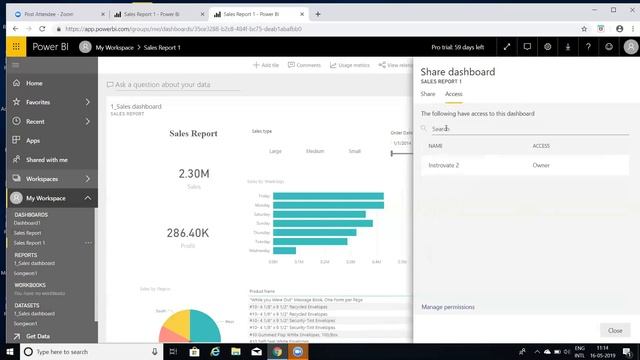 2 - PowerBI Services Share Dashboard & Report - PowerBi Pro Licence - PowerBI Interview Questions смотреть онлайн