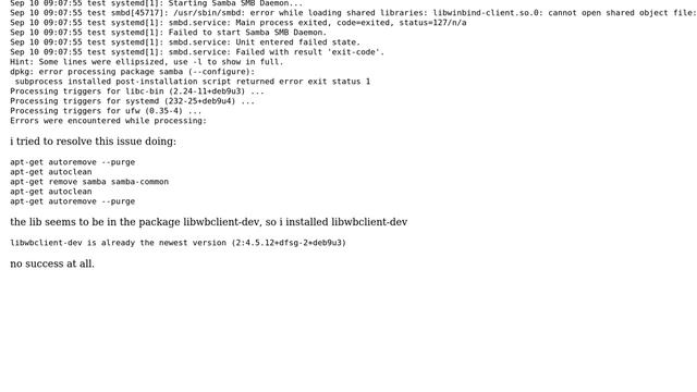 Unix & Linux: samba failed to start after install смотреть онлайн