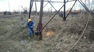 Демонтаж анкера ЛЭП.