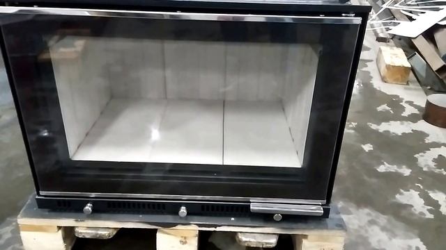Каминная топка Жарко AIR 740 с нержавеющими планками и ручкой смотреть онлайн