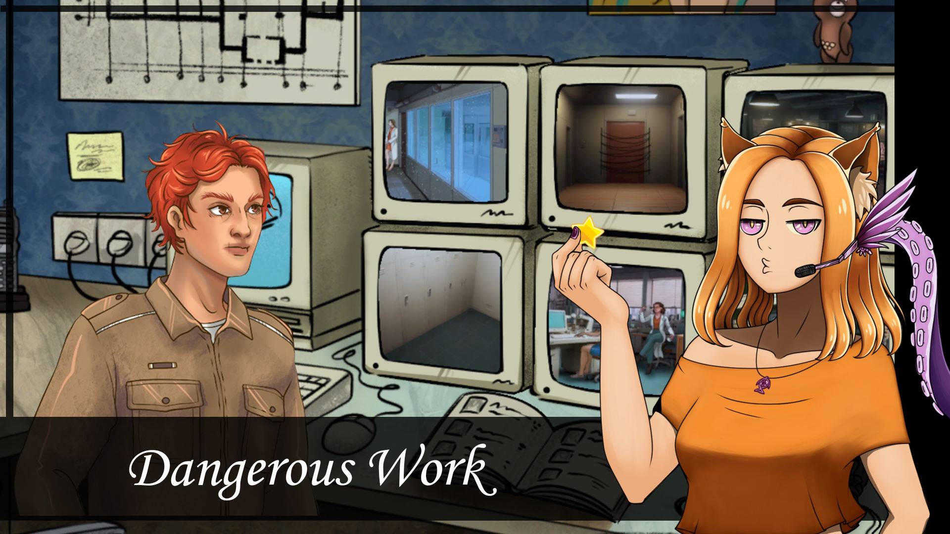 🚧 Работа охранника интересна, но не проходима 🚧|| Dangerous Work (Hybrid Visual Novel Jam)