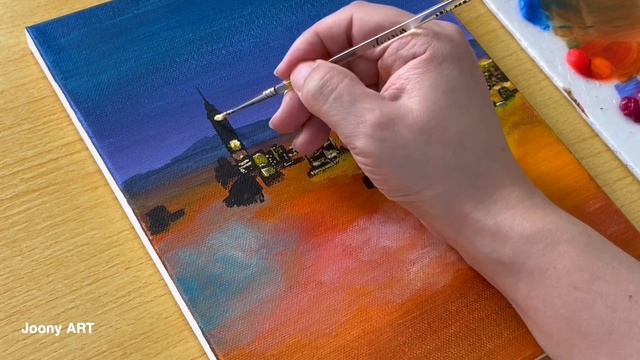 Cityscape Painting / Acrylic Painting / STEP By STEP #322