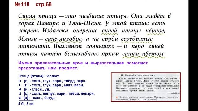 Руский язык учебник. 3 класс. Часть 2. Канакина В. П. Упраж.118 звуко буквенный разбор к слову Птиц смотреть онлайн