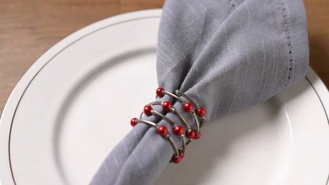 Penguin Home® Set of 6 Handcrafted Bangle Style Beaded Napkin Rings смотреть онлайн