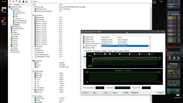 Aida64 Stress Test on Motherboard HUANANZHI X99 F8 смотреть онлайн