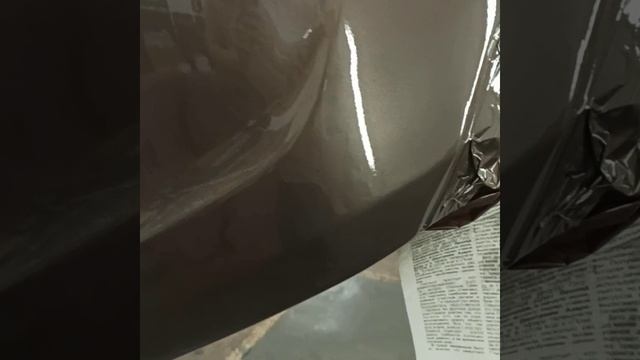 Покраска заднего бампера на гранту FL, цвет кориандр