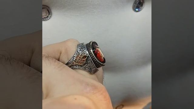 Массивный огромный перстень с мусульманской символикой из серебра смотреть онлайн