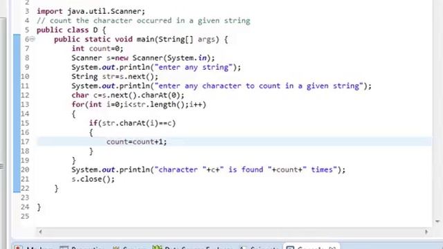count the character occurred in a given string in java смотреть онлайн
