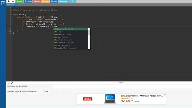 Java Program to Check Palindrome String | java program examples смотреть онлайн