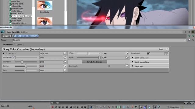 Аниме эффект одного цвета - Sony Vegas урок смотреть онлайн