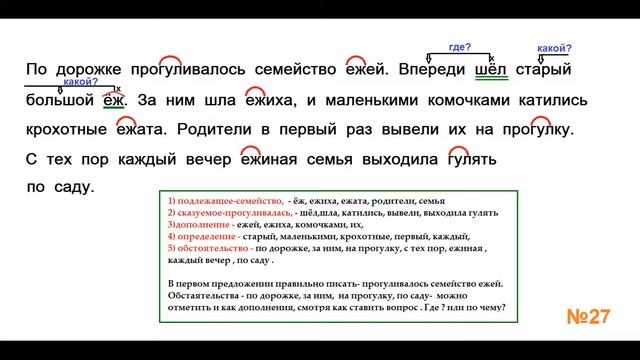 ГДЗ РУССКИЙ ЯЗЫК УПРАЖНЕНИЕ.27 КЛАСС 4 КАНАКИНА ЧАСТЬ 1 смотреть онлайн