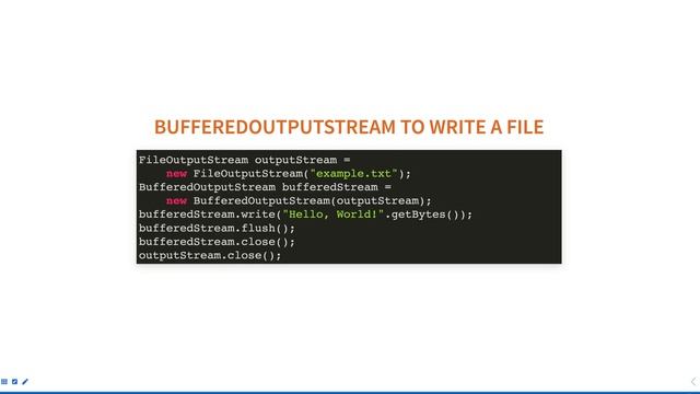 BufferedOutputStream Class in java смотреть онлайн