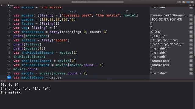 Swift Development Tutorials: Arrays смотреть онлайн