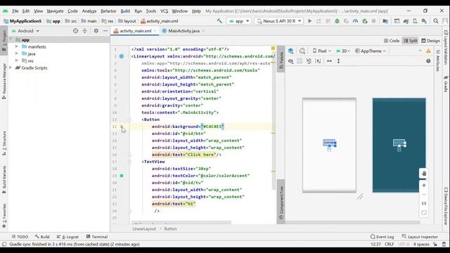 Button Event Handling using setOnClickListener in Android Studio смотреть онлайн