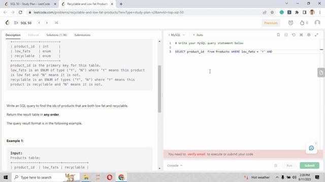 FAANG TASK#01 - Recyclable and Low Fat Products | TOP SQL 50 SOLVED QUESTION | LEETCODE смотреть онлайн