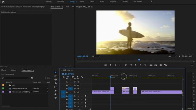 ГЛИТЧ ЭФФЕКТ В Adobe Premiere Pro. Как сделать Glitch без плагинов? смотреть онлайн
