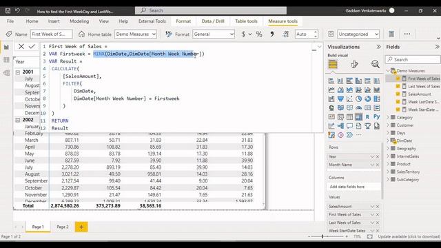 103.How to Find WeekStart Date and Week EndDate Sales in Power BI || Telugu смотреть онлайн