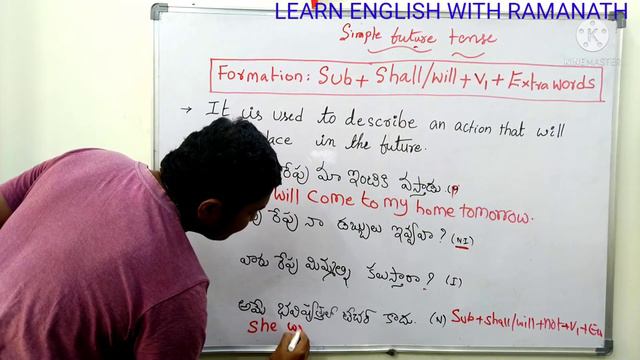 spoken English simple future tense in telugu explanation смотреть онлайн