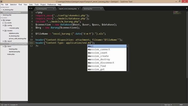 Membuat Export Data Format Excel dari Database MariaDB dengan PHP Mysqli OOP (8) смотреть онлайн