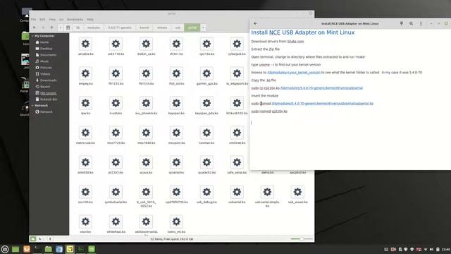 NCE USB Adapter - VCP Driver Install - Linux Mint