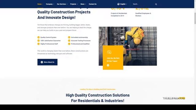 Eteon - Construction And Building WordPress Theme handyman Modern Construction Build Website смотреть онлайн