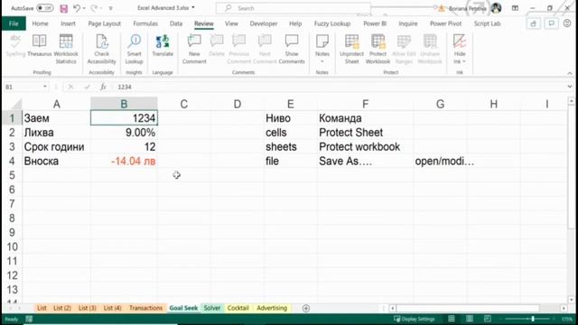 Excel Protection - Microsoft Excel Training with Boriana Petrova смотреть онлайн
