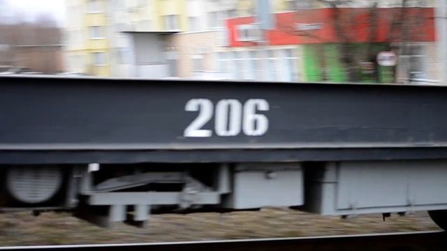 Рельсотранспортер ТК-28Б номер 206 в Коломне на Колычевском мосту смотреть онлайн