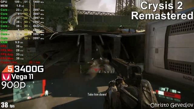 Crysis Remastered Trilogy - Ryzen 3 3200G Vega 8 - Ryzen 5 3400G Vega 11 - Athlon 3000G Vega 3 смотреть онлайн