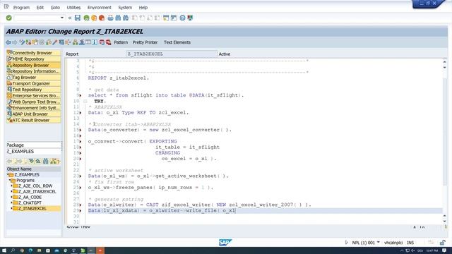 Export of internal table (itab) to Excel (abap2xslx) [english]