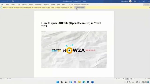 How To Open ODT File OpenDocument In Word 2021