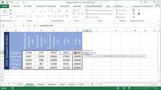 Функция ЕСЛИ в Excel 2013/2016. Уроки Excel - Продвинутый курс смотреть онлайн