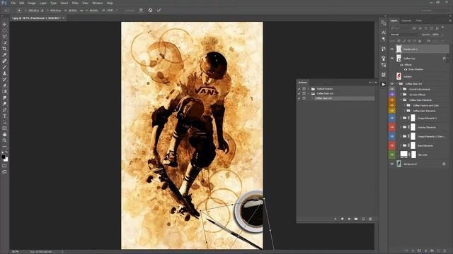 Coffee Stain Art Photoshop Action Guide смотреть онлайн