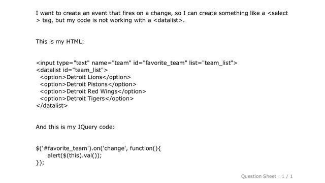 HTML : how to call change event like select on html datalist смотреть онлайн