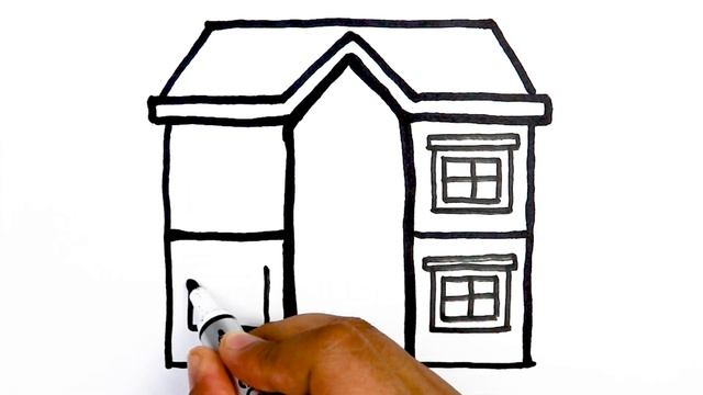 How to draw Home for kids | Bolalar uchun Uy rasm chizish | Рисование дом для детей смотреть онлайн