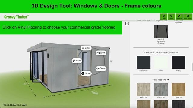 Groovy Garden Rooms - 3D Design Tool window & door frames colours смотреть онлайн