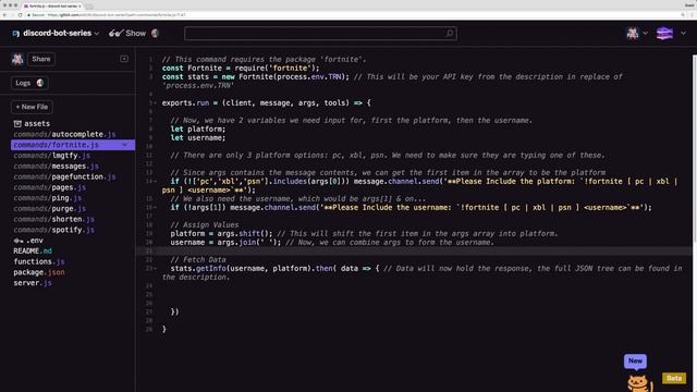 Discord Bot Tutorial Essentials: Fortnite Command смотреть онлайн