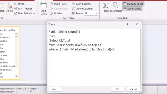 Rank Students As Per Total Mark, GPA And Not Fail in Ms Access| No VBA смотреть онлайн