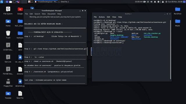 Kali Linux Kullanıcı Adı Sorgulama - Hesap Bulma [Link Açıklamada][USERRECON] смотреть онлайн