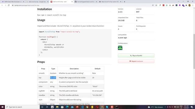 ReactJS: Scroll To Top Button Animation | Smooth Scroll смотреть онлайн