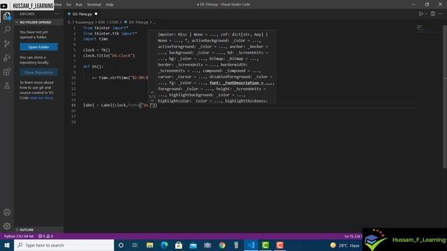 Digital-Clock with Date in Python||الساعة الرقمية والتاريخ في البايثون смотреть онлайн