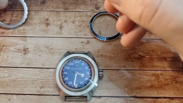 Замена безеля на часах Восток "Командирские" 24 часа. смотреть онлайн