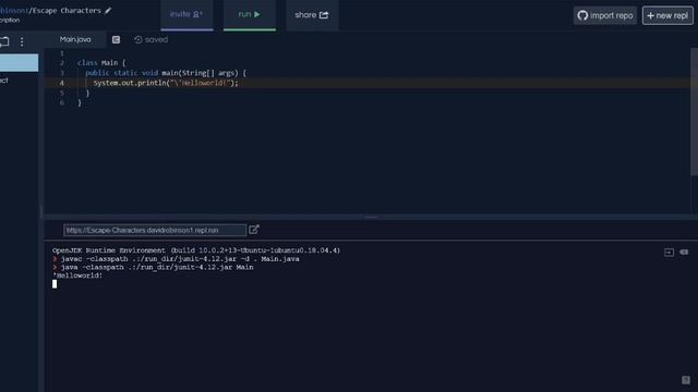 Java - Escape Characters (2) смотреть онлайн