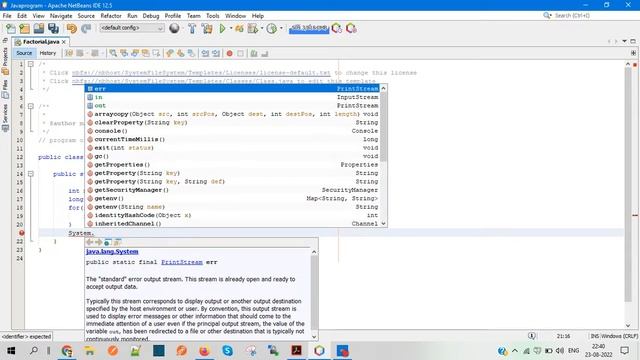 factorial number program in java program смотреть онлайн